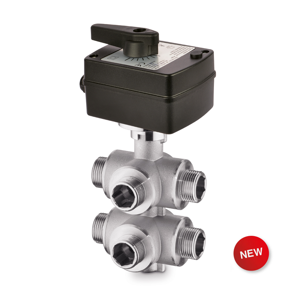 Art. 692 MECM – Six-way motorized ball valve in nickel plated brass