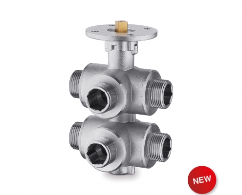 Art. 692 PMISOM – Six-way ball valve in nickel plated brass
